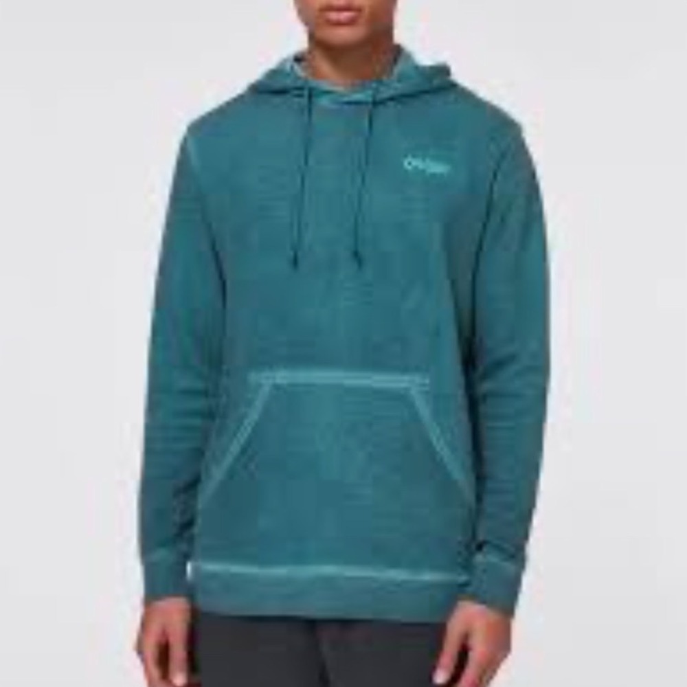 Oakley Mens Pullover Hoodie Teal Faded Regular Fit Logo Sweatshirt Size L
